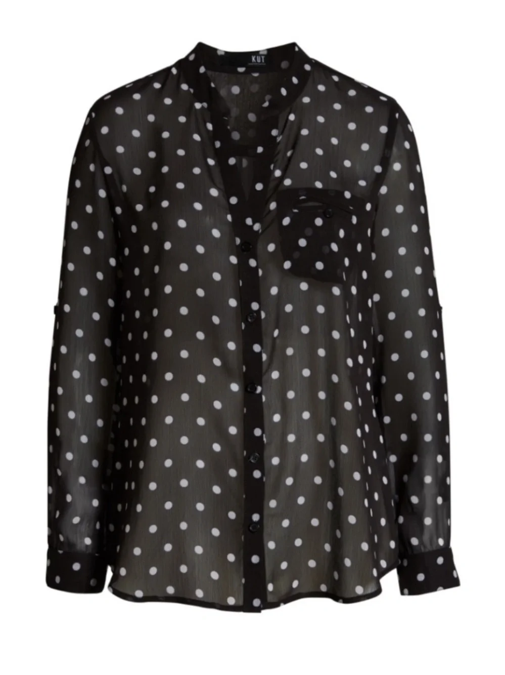 KUT from the Kloth Jasmine Polka Dot Sheer Blouse S NWOT - Picture 5 of 7